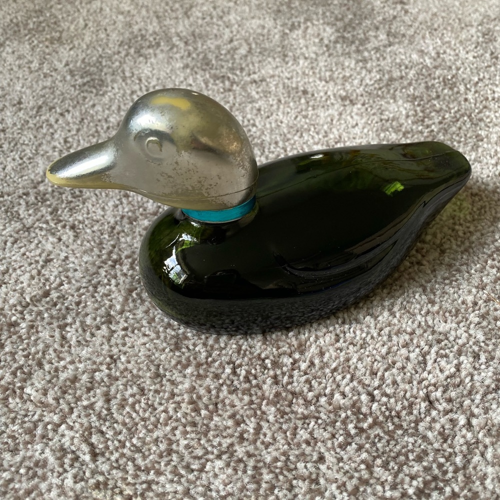 Vintage Avon Mallard Duck Decanter Glass cologne bottle